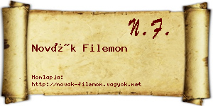 Novák Filemon névjegykártya